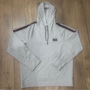 Abercrombie & Fitch Gray Hoodie with Blue and Red Stripes